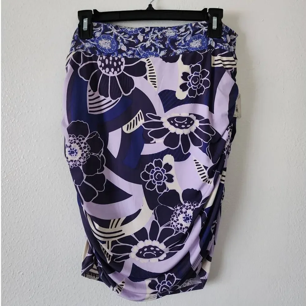 Free People She's Something Else Printed Mini Skirt in Plum